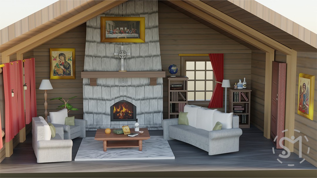 Rustic Cabin — 3D Interior Render